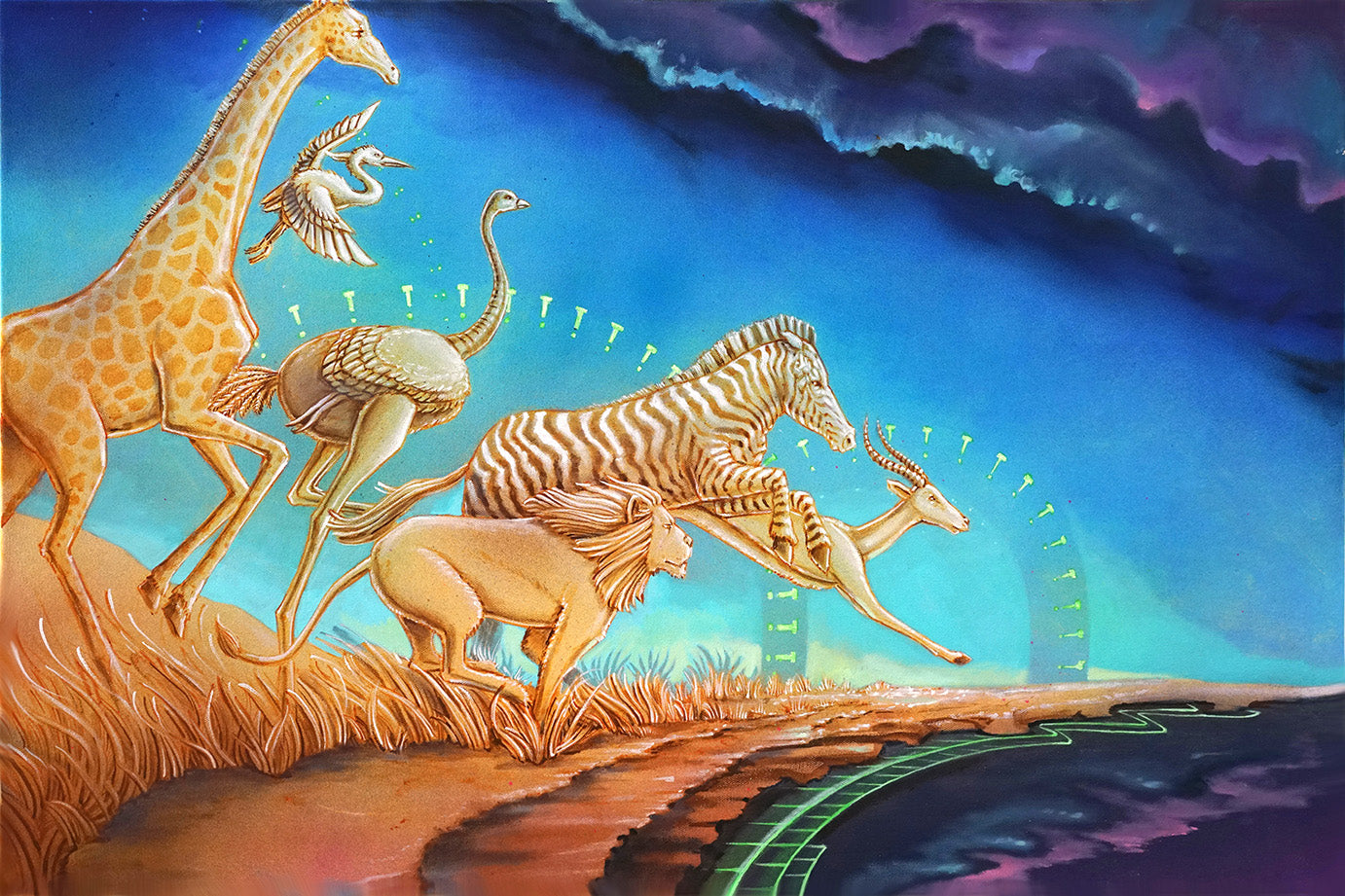 Holographic Safari Original Painting by Seth McMahon