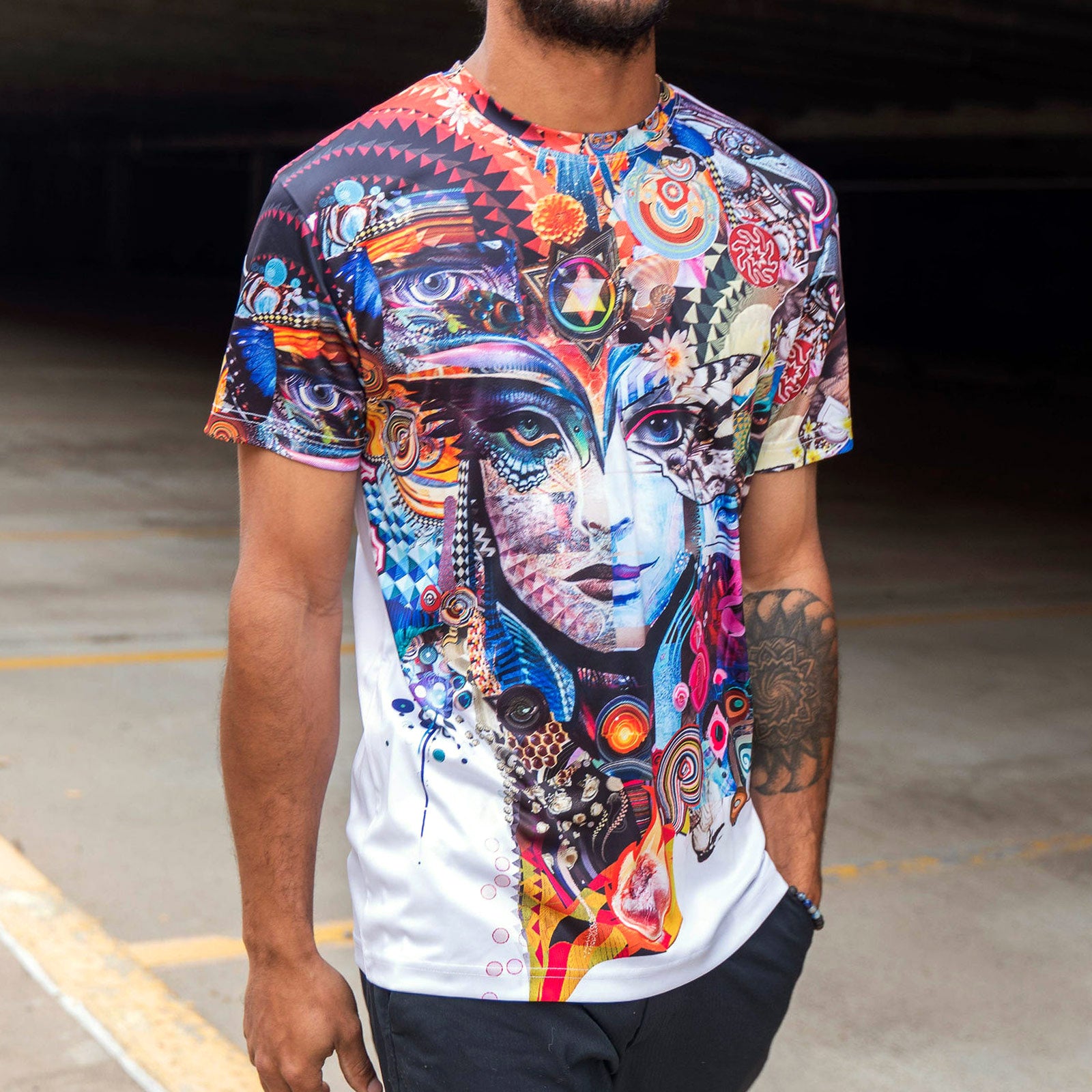 Night Rainbow Sublimation Tee by Android Jones