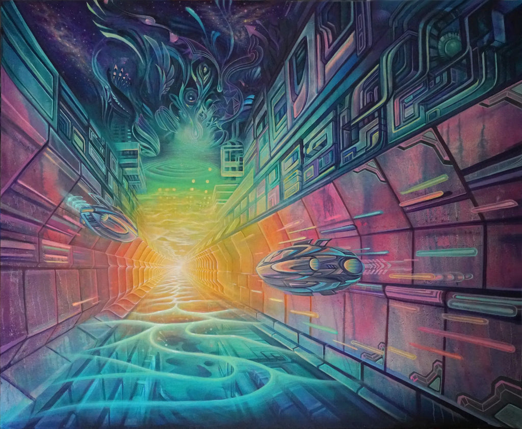 Cosmic Drift Original Painting by Seth McMahon x Johnny Stinson