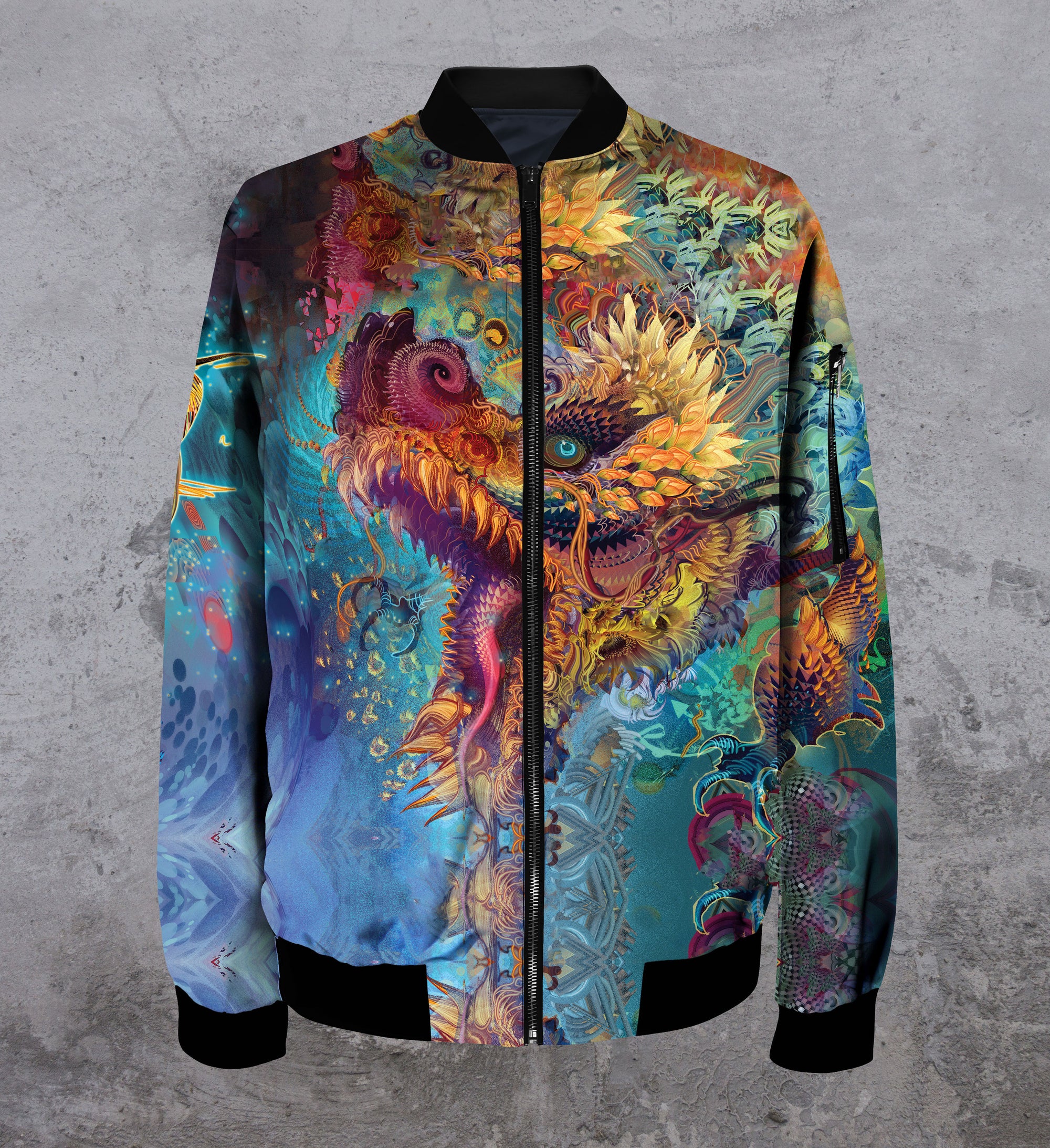 Hummingdragon Lightweight Bomber Jacket by Android Jones - Ships April