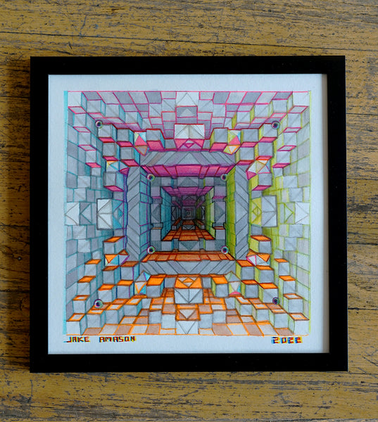 Atrium Original Drawing by Jake Amason