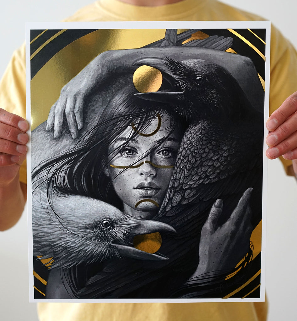 Paradox Metallic Gold Print by Autumn Skye