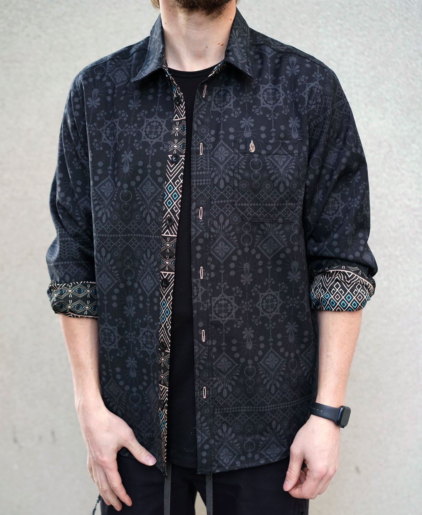 Summit Lined Button Down Shirt by Threyda