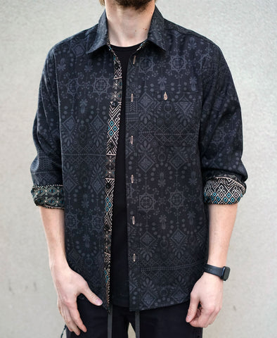 Summit Lined Button Down Shirt by Threyda - Ships March