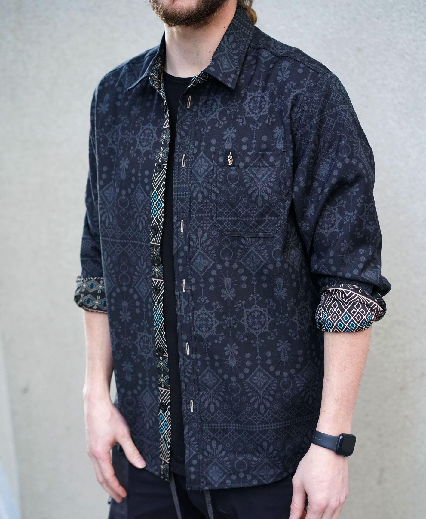 Summit Lined Button Down Shirt by Threyda - Ships March