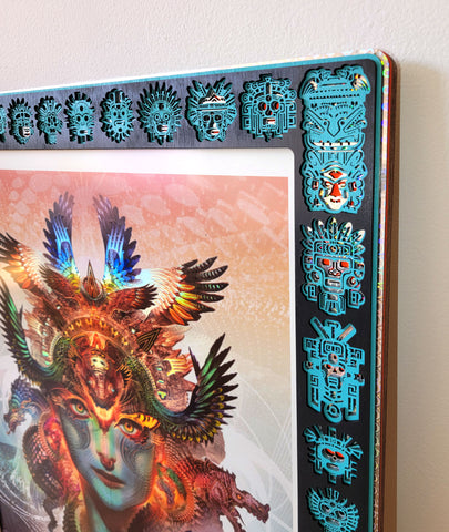 Dharma Dragon Holographic Print with Totem Lasercut Frame by Android Jones