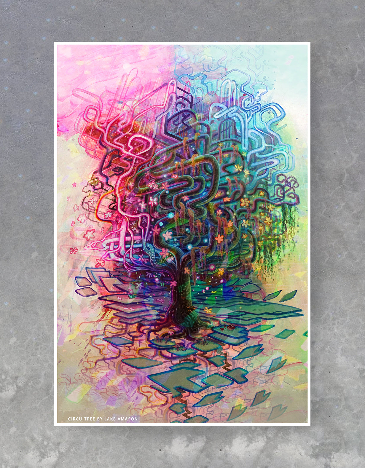 Circuittree Foil Print by Jake Amason