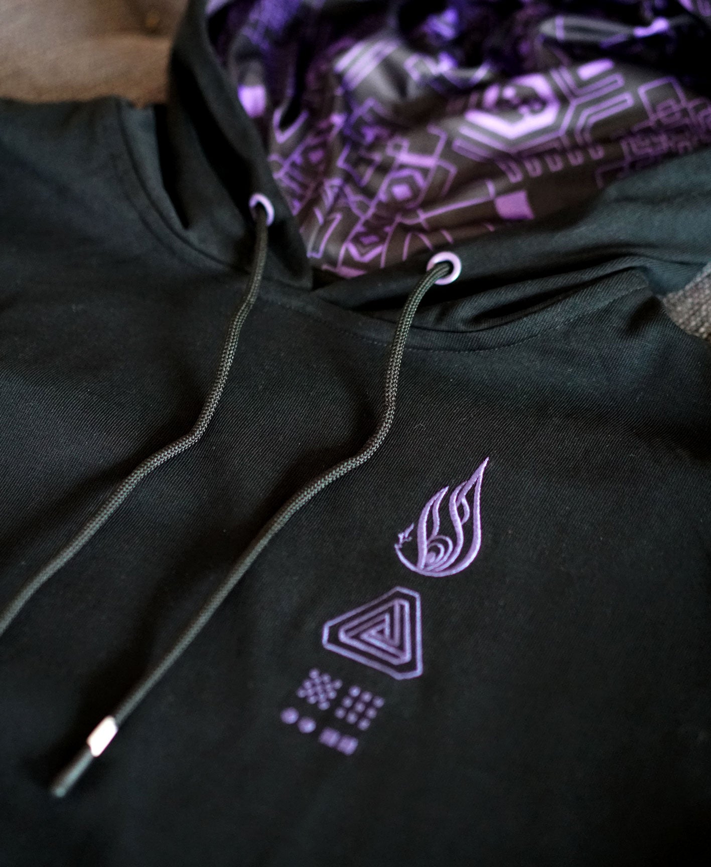 Black Data Pullover Hoodie by Kimi Takemura