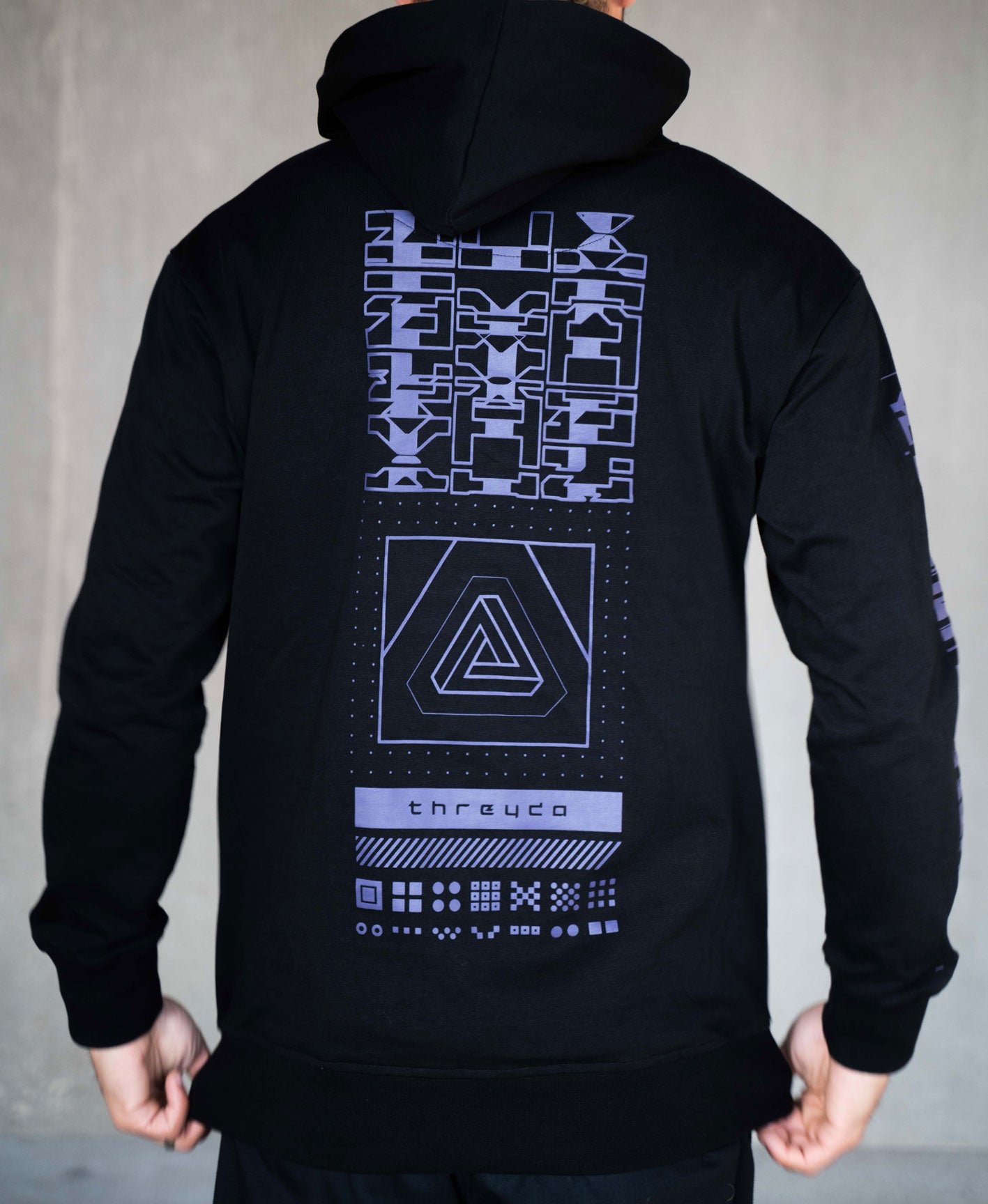 Black Data Pullover Hoodie by Kimi Takemura