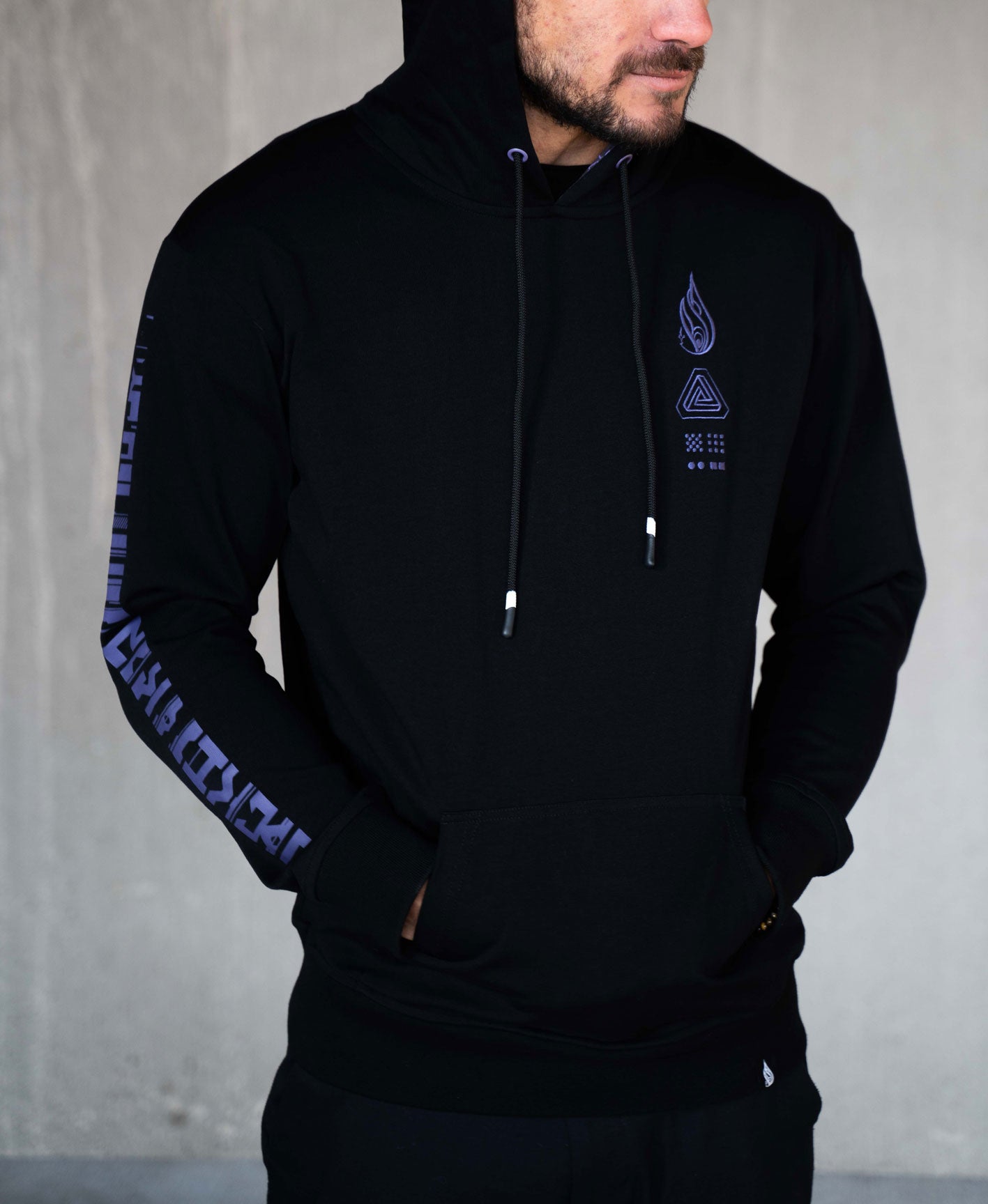 Black Data Pullover Hoodie by Kimi Takemura