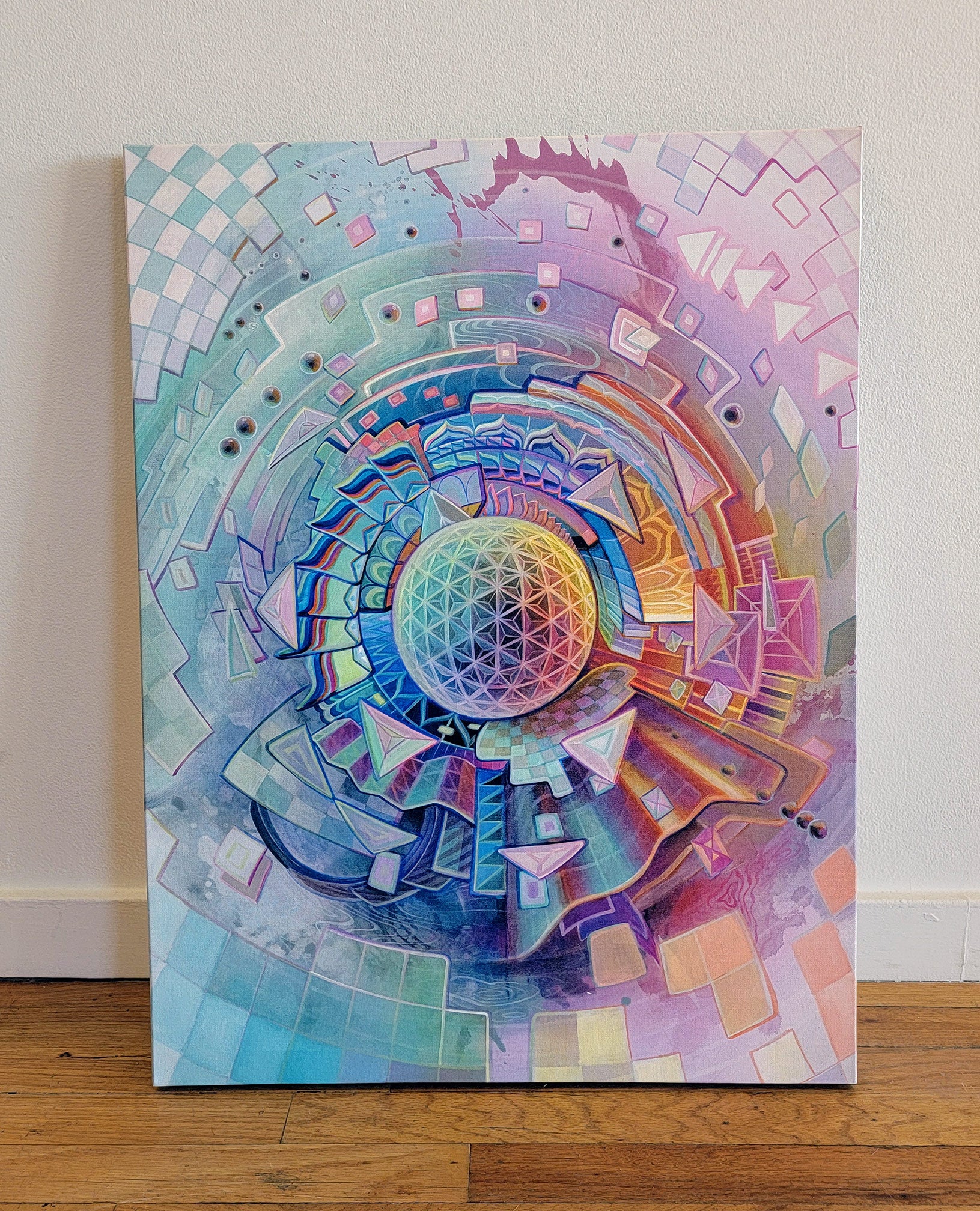 Disco Sherbert Stretched Canvas by Jake Amason