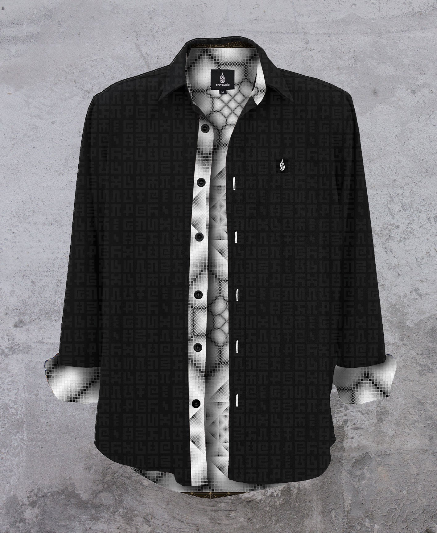 Ink Wash Lined Button Down by Allyson Grey - Ships January