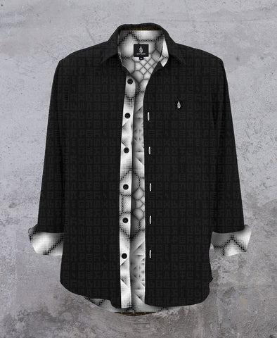 Ink Wash Lined Button Down by Allyson Grey