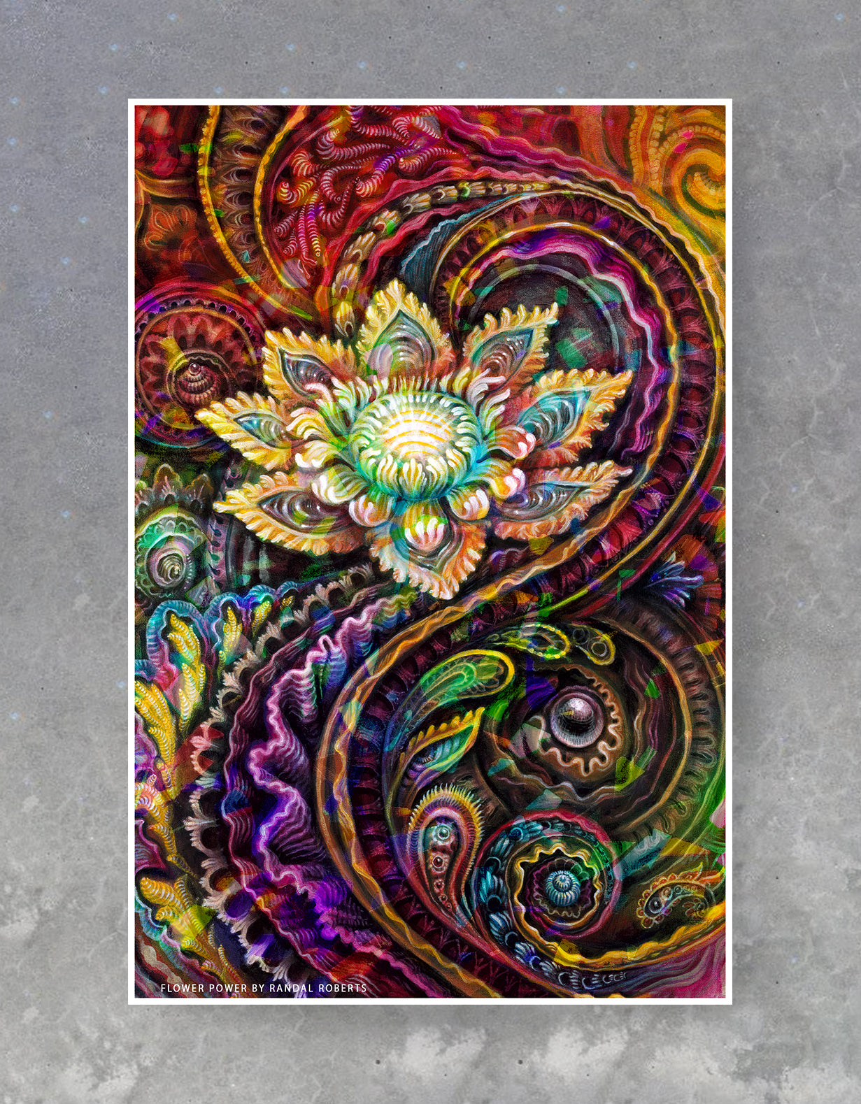 Flower Power Foil Print by Randal Roberts