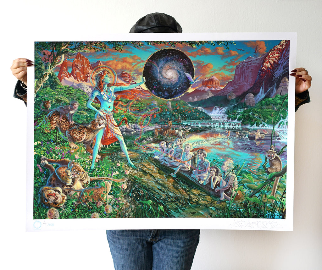 Golden Age of Gaia Signed Cotton Rag Print by Mear One