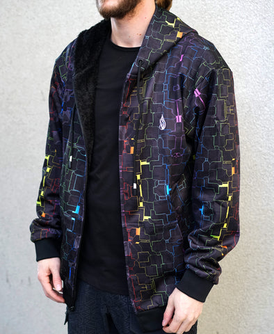 Fractured Rainbow Sherpa Hoodie by Glass Crane