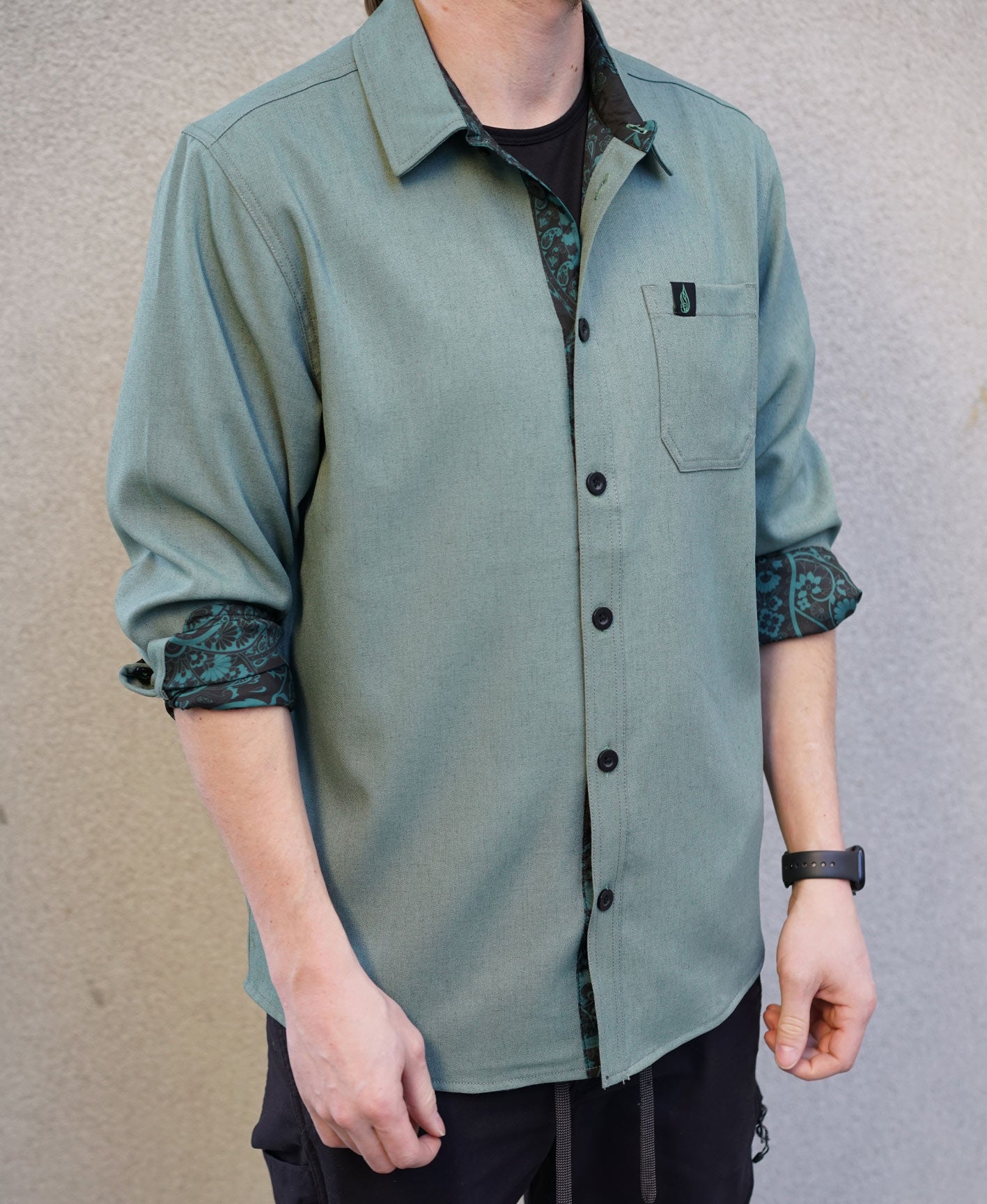 Verdant Lined Button Down Shirt by Threyda - Ships March