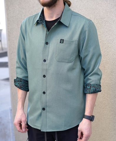 Verdant Lined Button Down Shirt by Threyda - Ships March