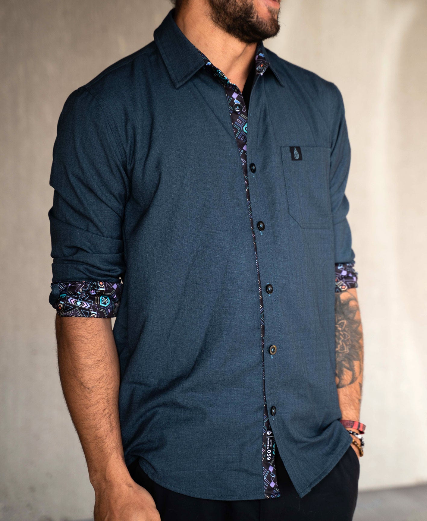 Hozho Lined Button Down Shirt by Threyda