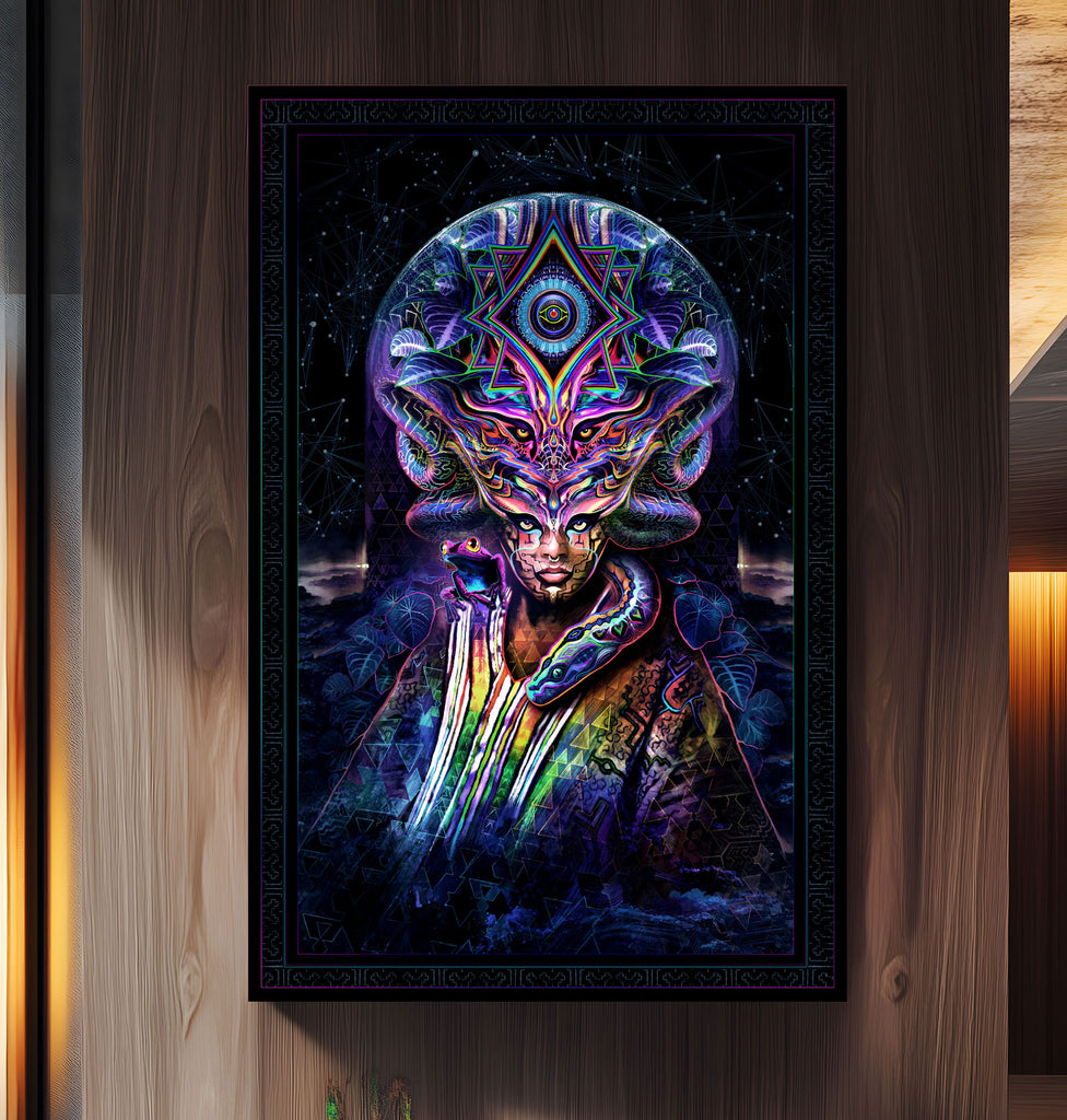 Icaro Dark Stretched Canvas by Justin Totemical