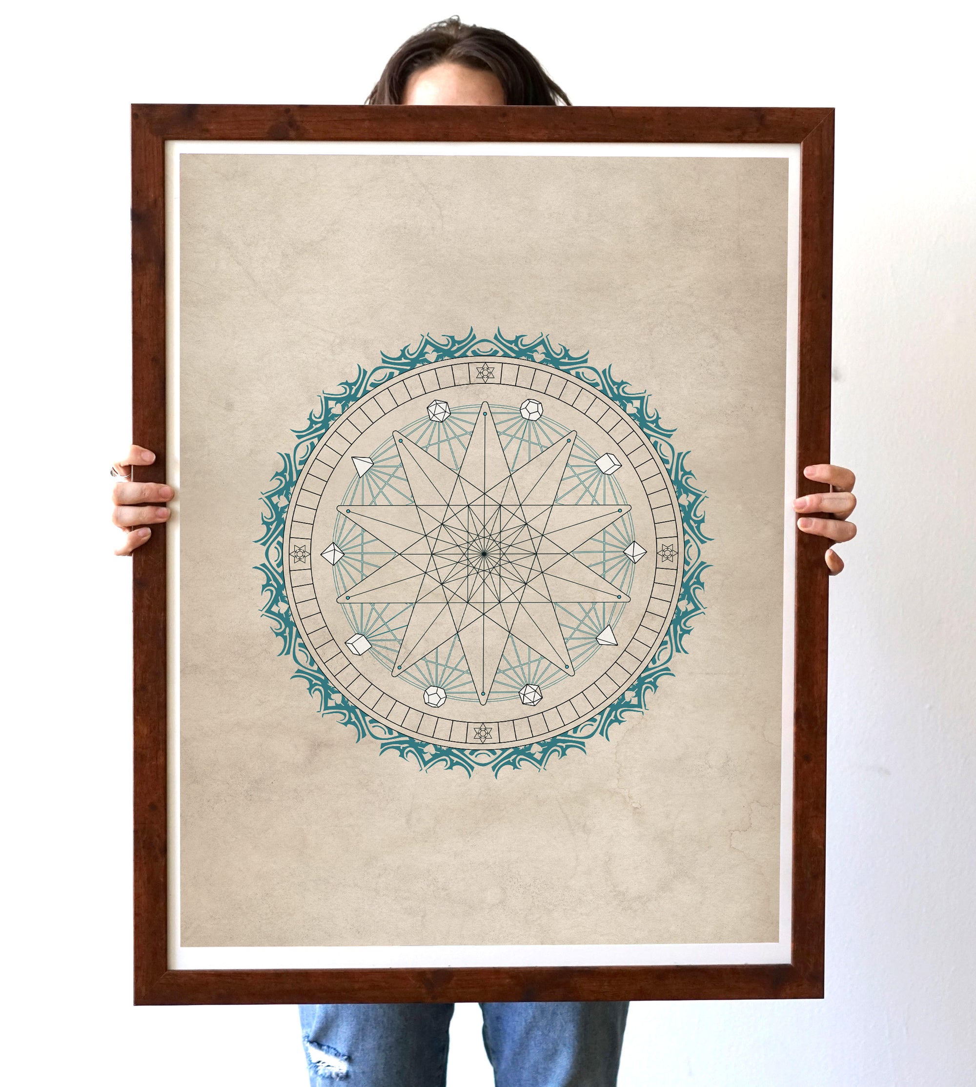 Platonic Radial Framed Matte Print by Kimi Takemura