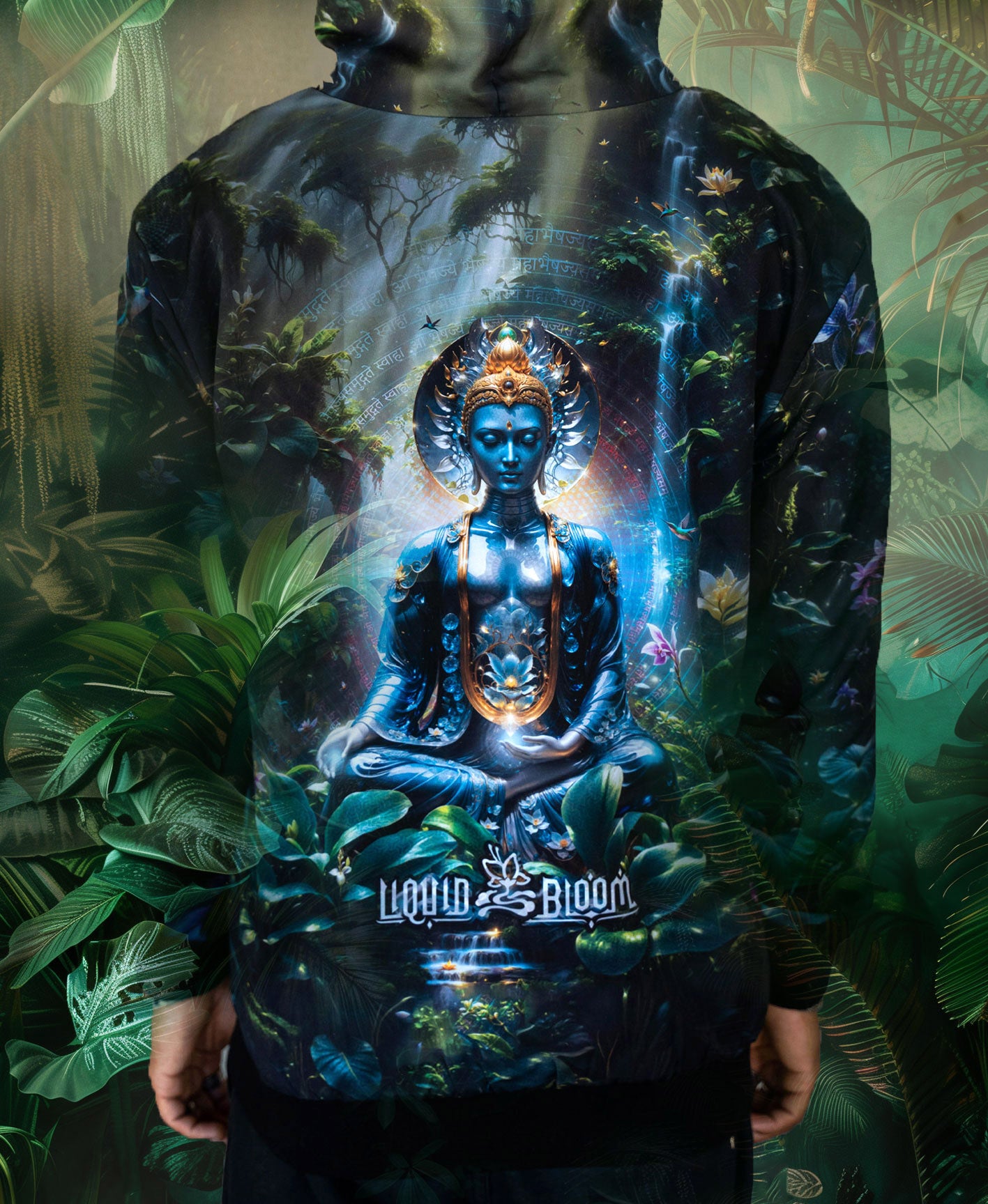 Medicine Buddha Lightweight Zip Hoodie by Abzzolum x Liquid Bloom