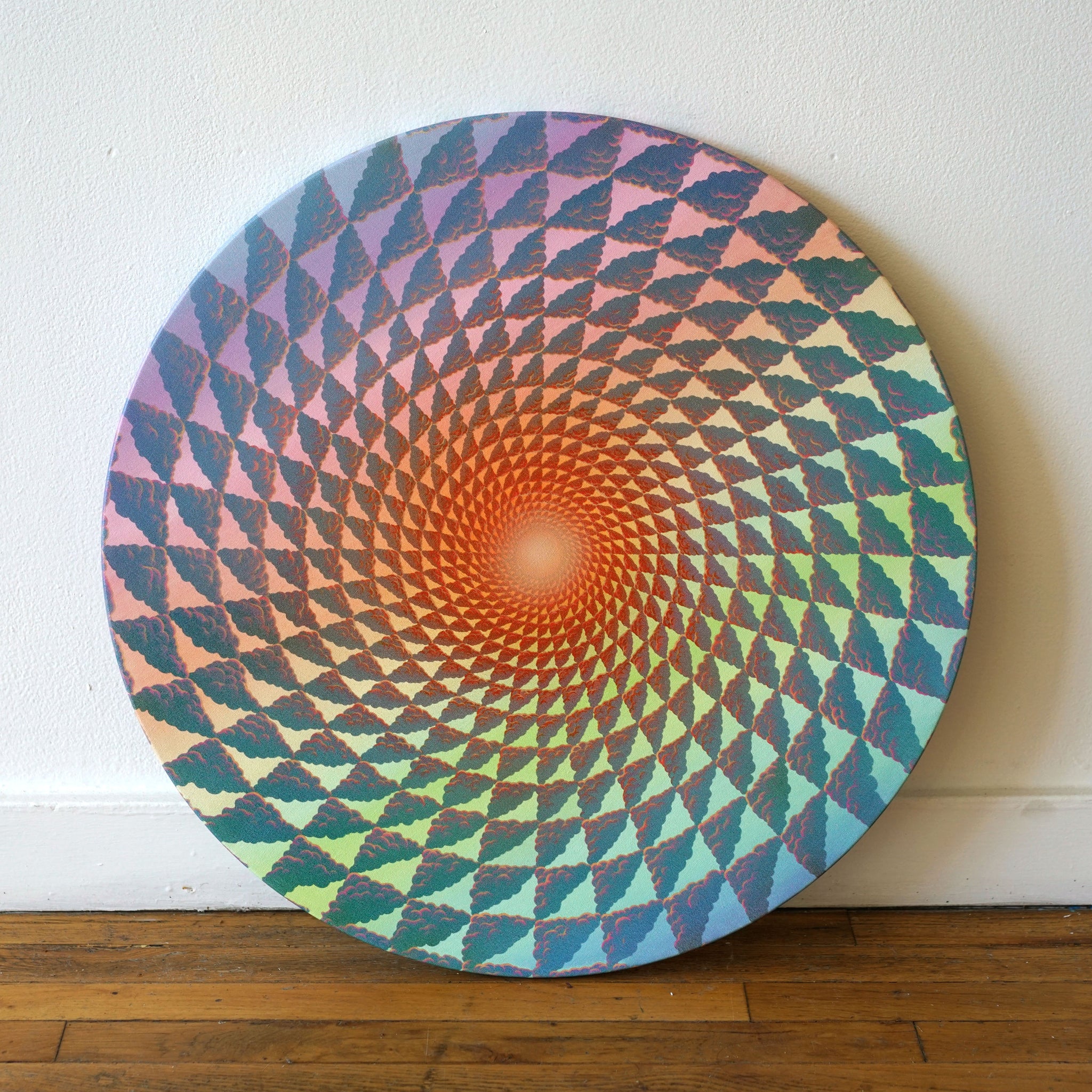 Refractal Canvas Tondo by Justin Lovato