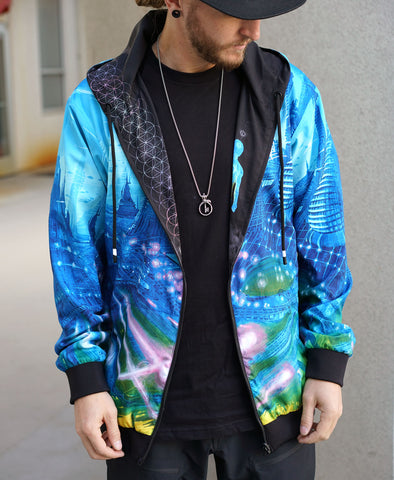 Self-Scientific Lightweight Reversible Satin Jacket by Mear One