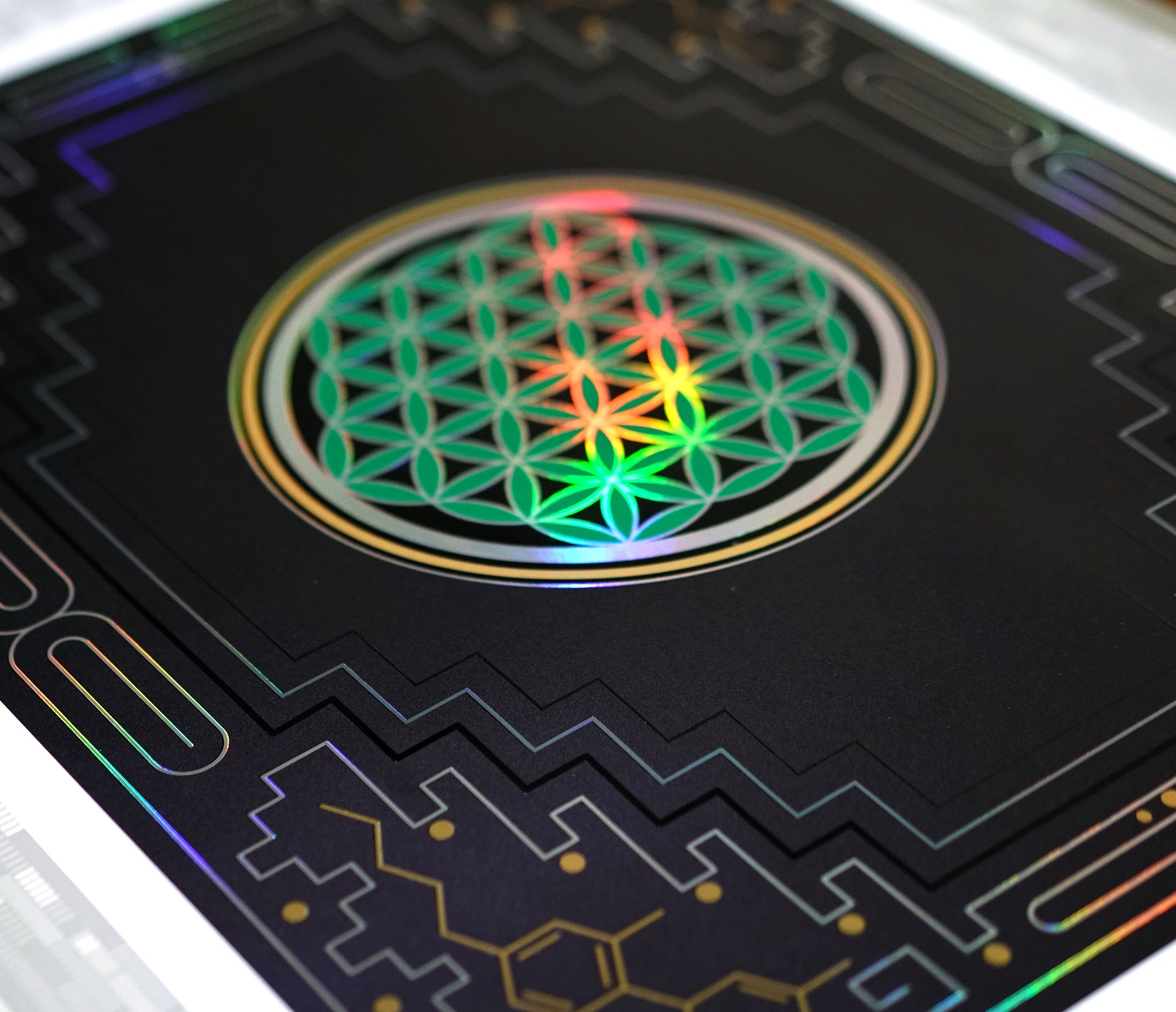 Cosmic Cannabinoid Embossed Holo Print by Melanie Farris