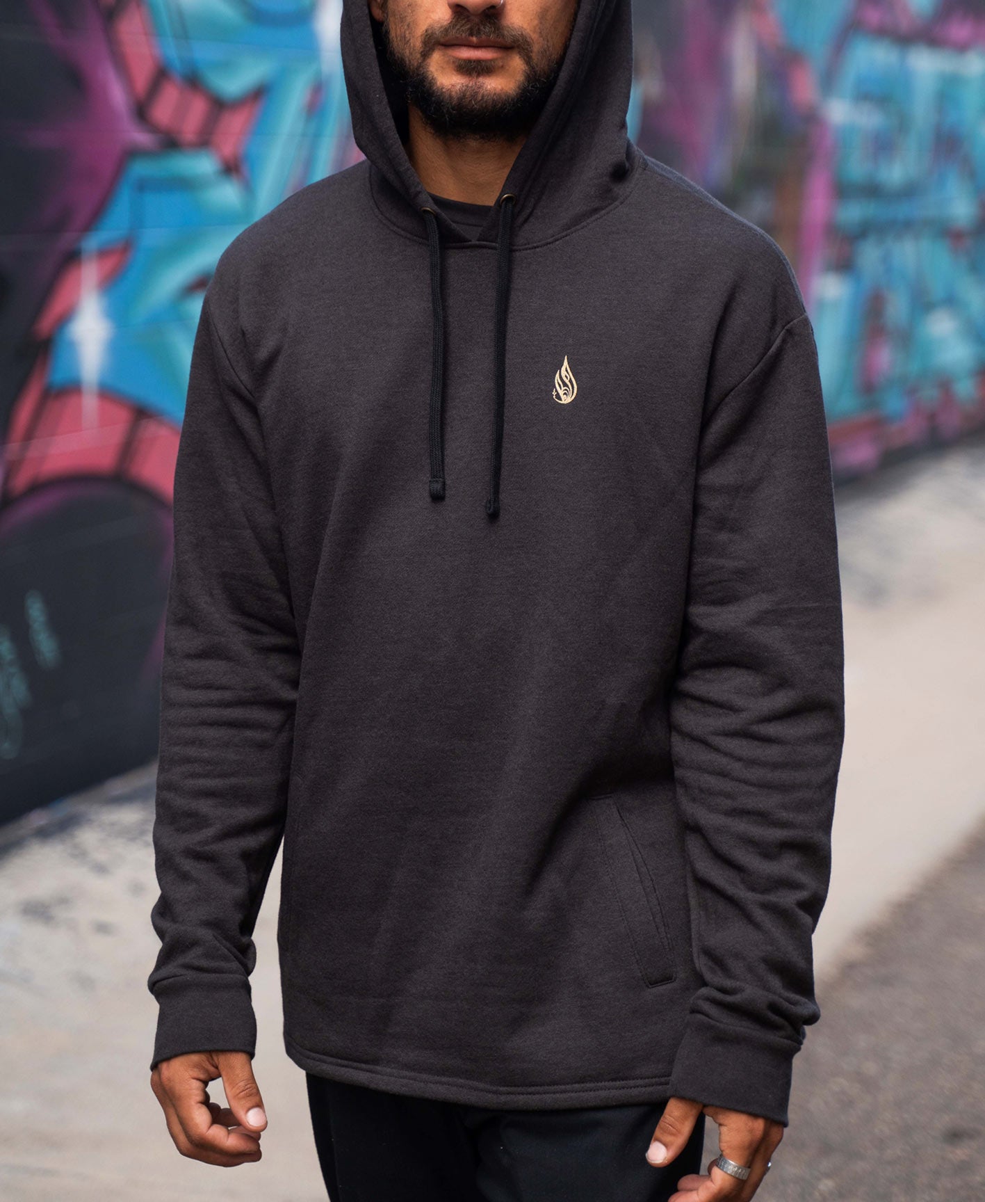 Metallic Gold Serpent Welted Pullover Hoodie by Ben Lopez