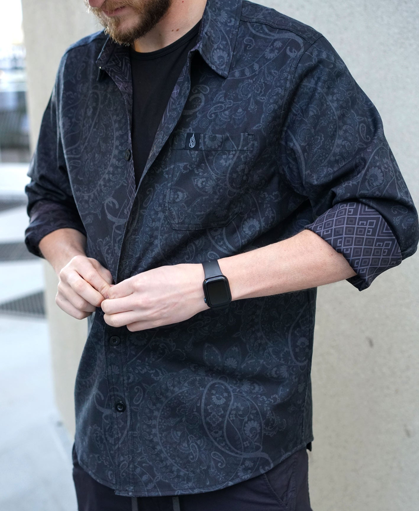 Night Insight Lined Button Down Shirt by Threyda - Ships March