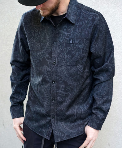 Night Insight Lined Button Down Shirt by Threyda - Ships March