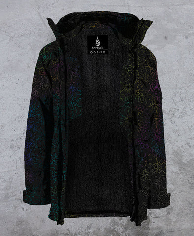 Black Rainbow Onyx Sherpa Jacket by Threyda