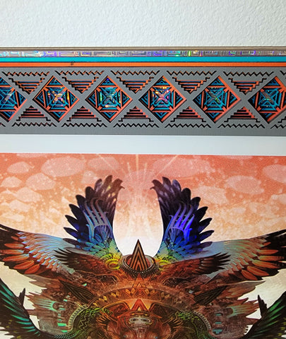 Dharma Dragon Holographic Print with Astral Prism Lasercut Frame by Android Jones