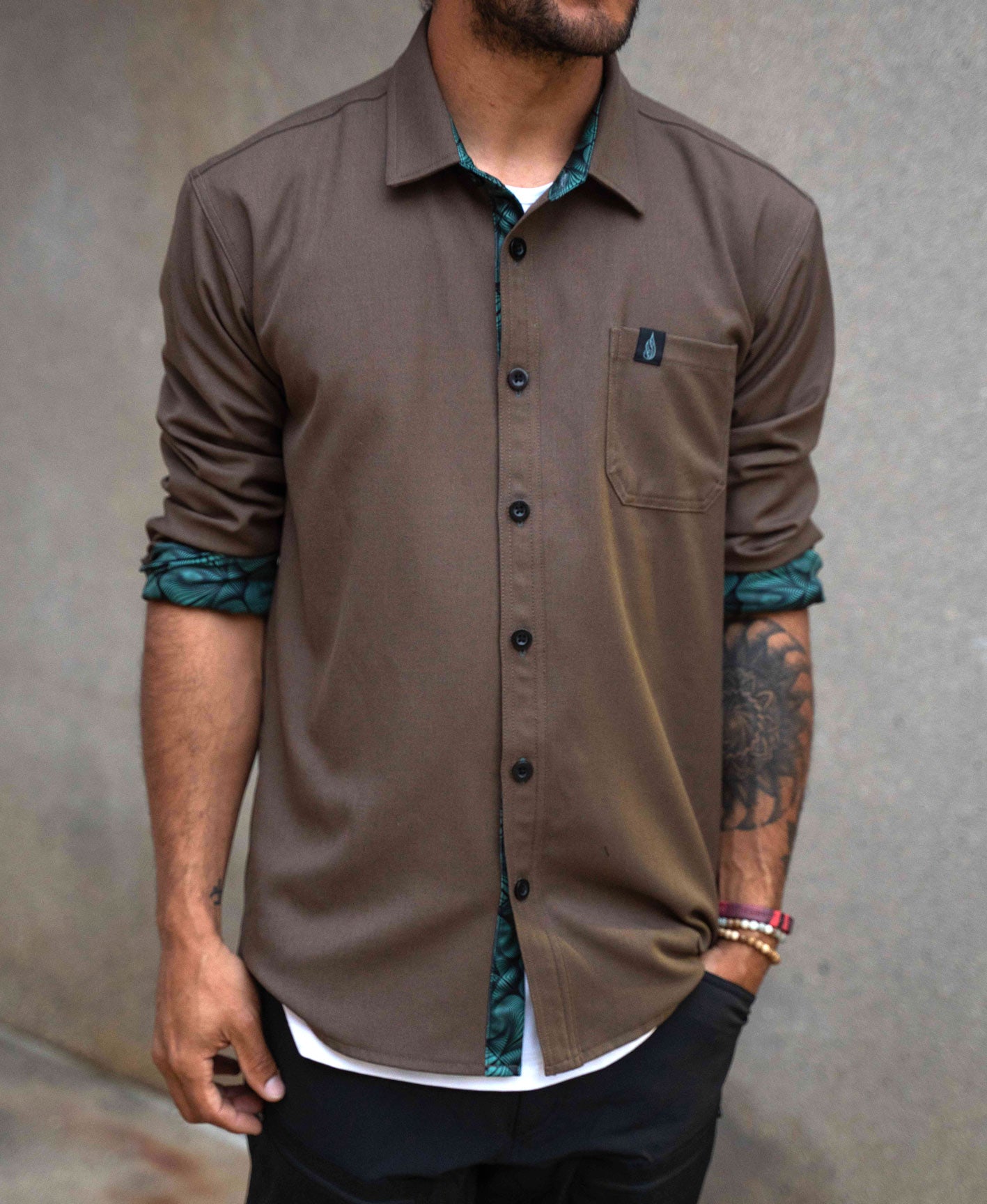 Pathway Lined Button Down Shirt by Threyda