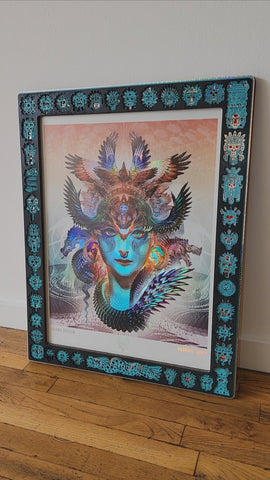 Dharma Dragon Holographic Print with Totem Lasercut Frame by Android Jones