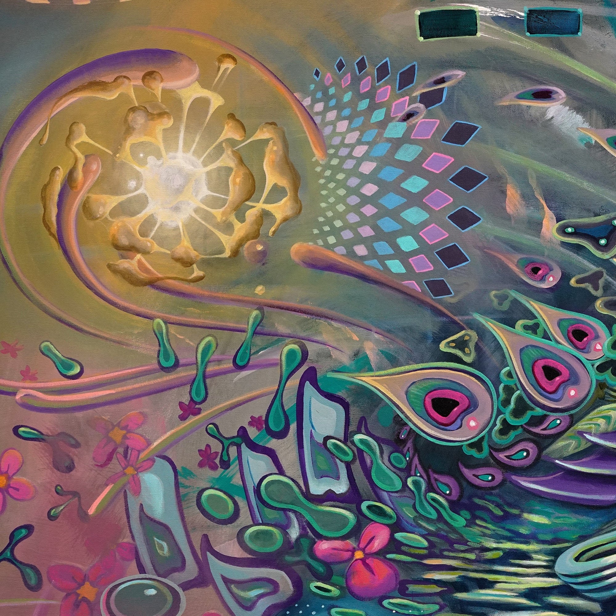 Psychedelic Science Stretched Canvas by Threyda x Apex