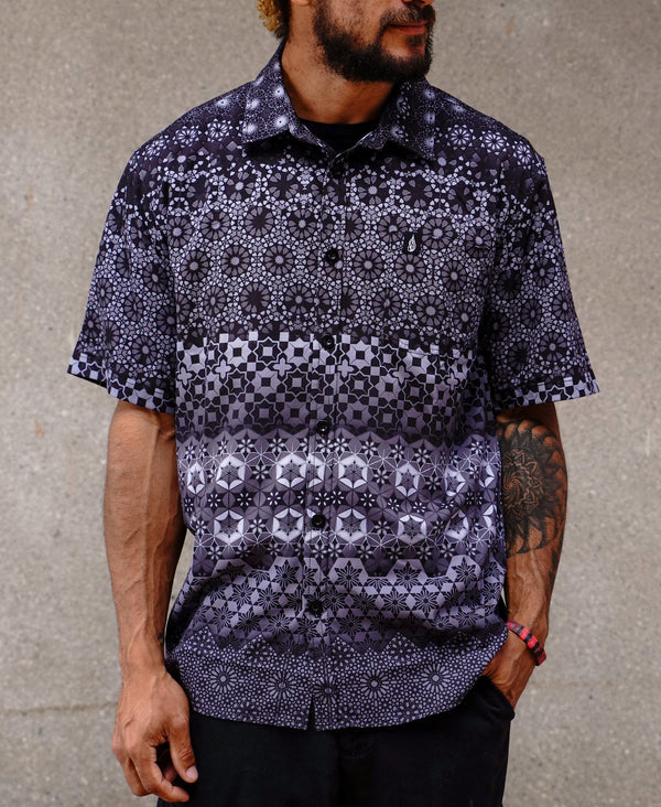 Threyda Mandala Short Sleeve Button Down Shirt