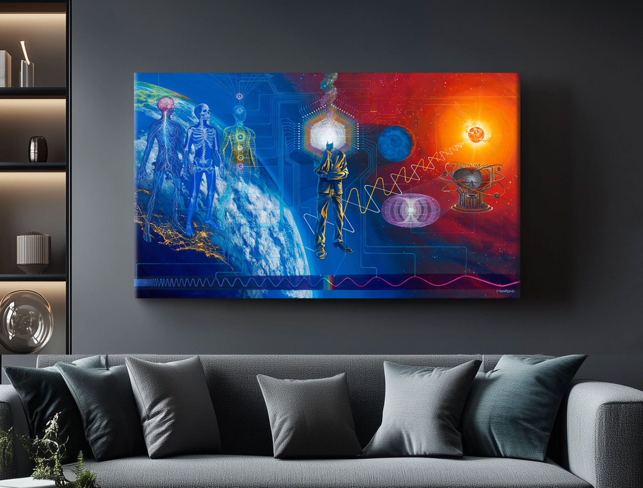 Self-Scientific Alpha Stretched Canvas by Mear One