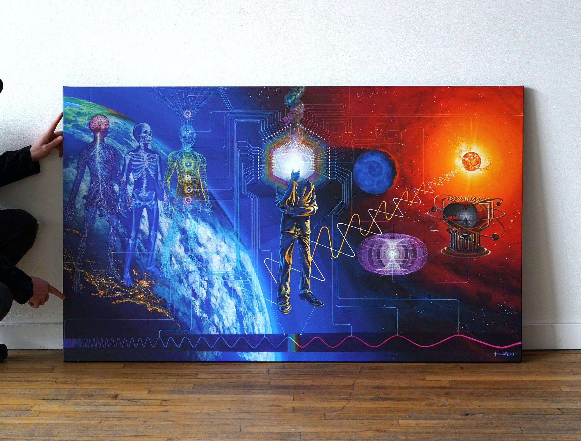 Self-Scientific Alpha Stretched Canvas by Mear One