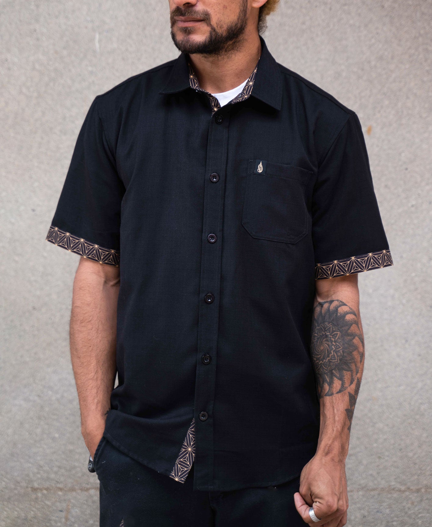 Halcyon Short Sleeve Button Down Shirt by Threyda