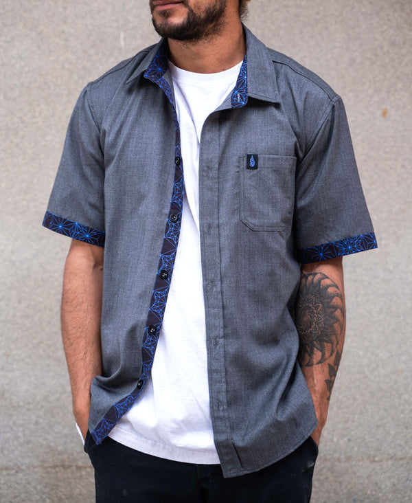 Threyda Mandala Short Sleeve Button Down Shirt