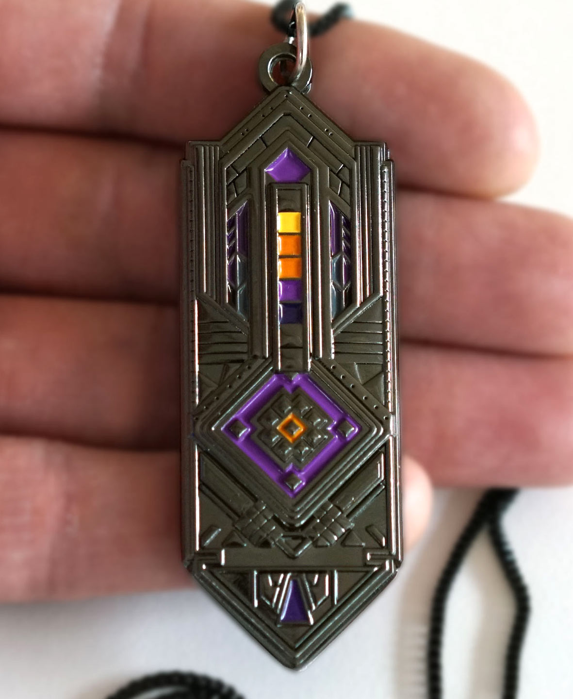 Amethyst Gunmetal Pendant by Threyda