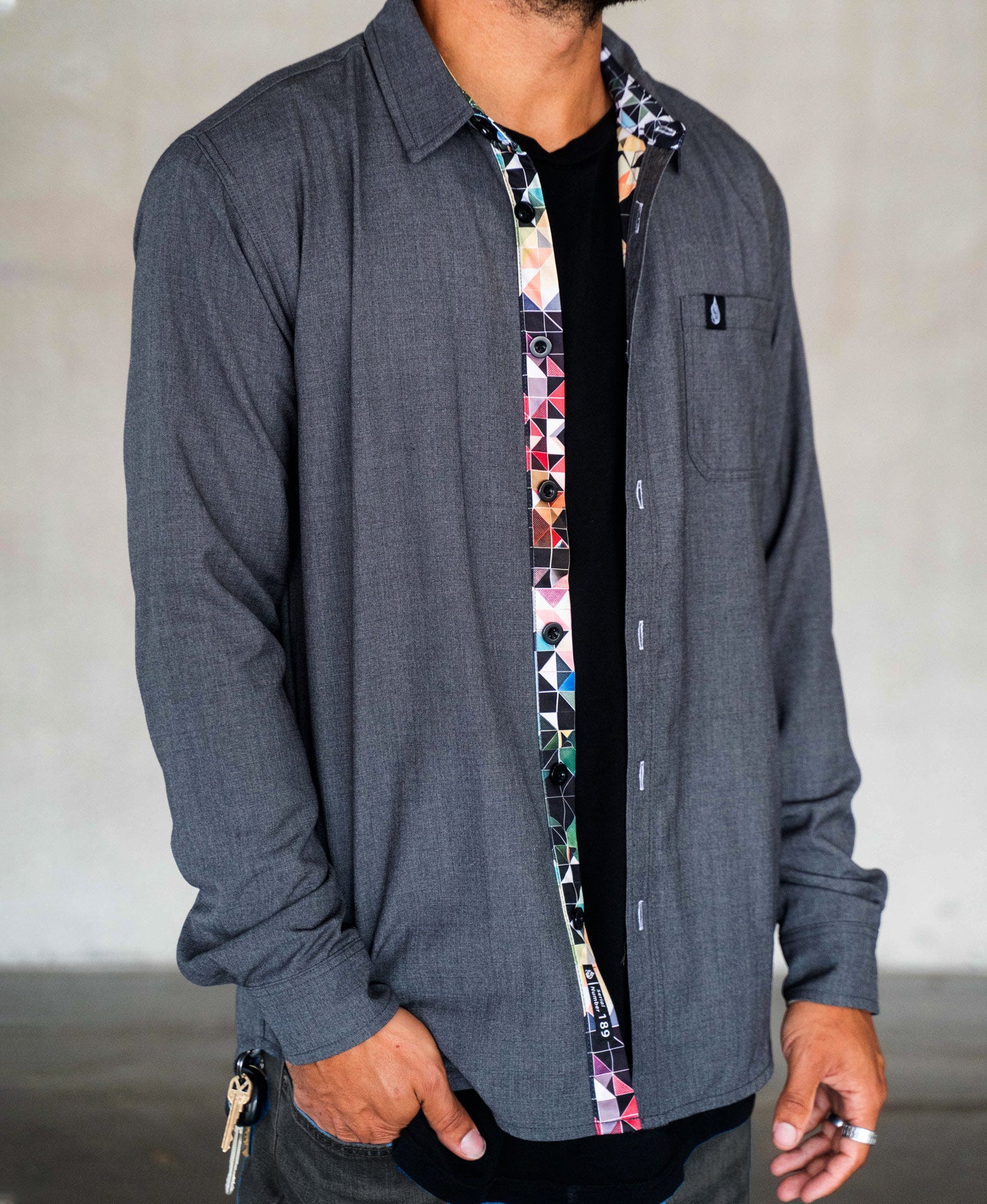 Blotter Lined Button Down Shirt by Threyda