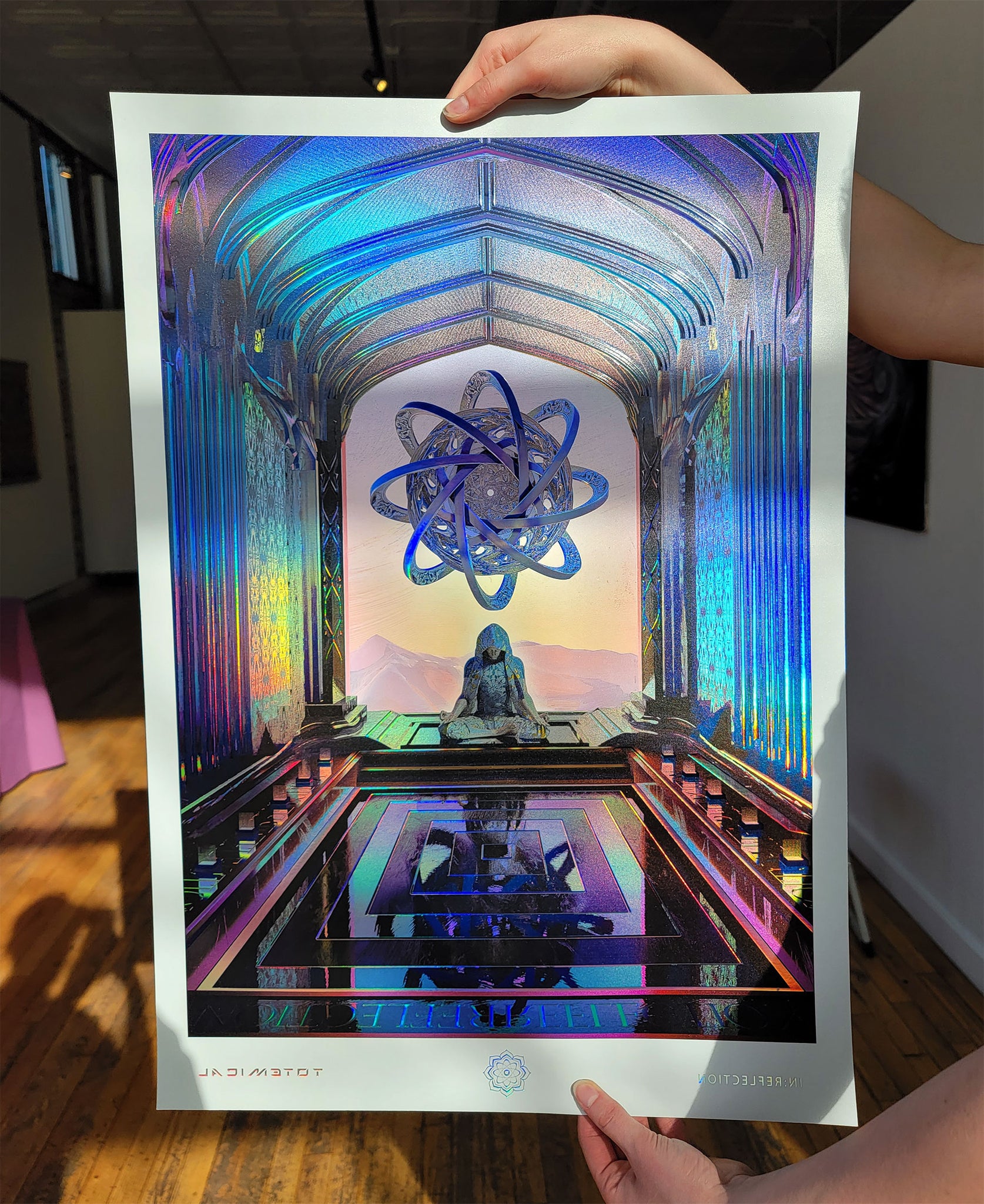 In:Reflection Embossed Holo Print by Justin Totemical