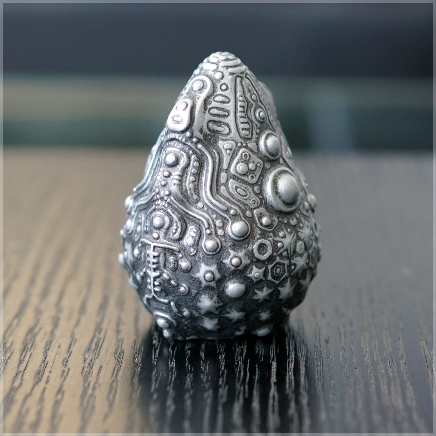 3-D Printed Egg Artifact - Nickel Brushed by Ben Ridgway