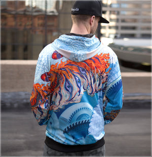 Forward Escape Reversible Satin Jacket by Android Jones - Threyda