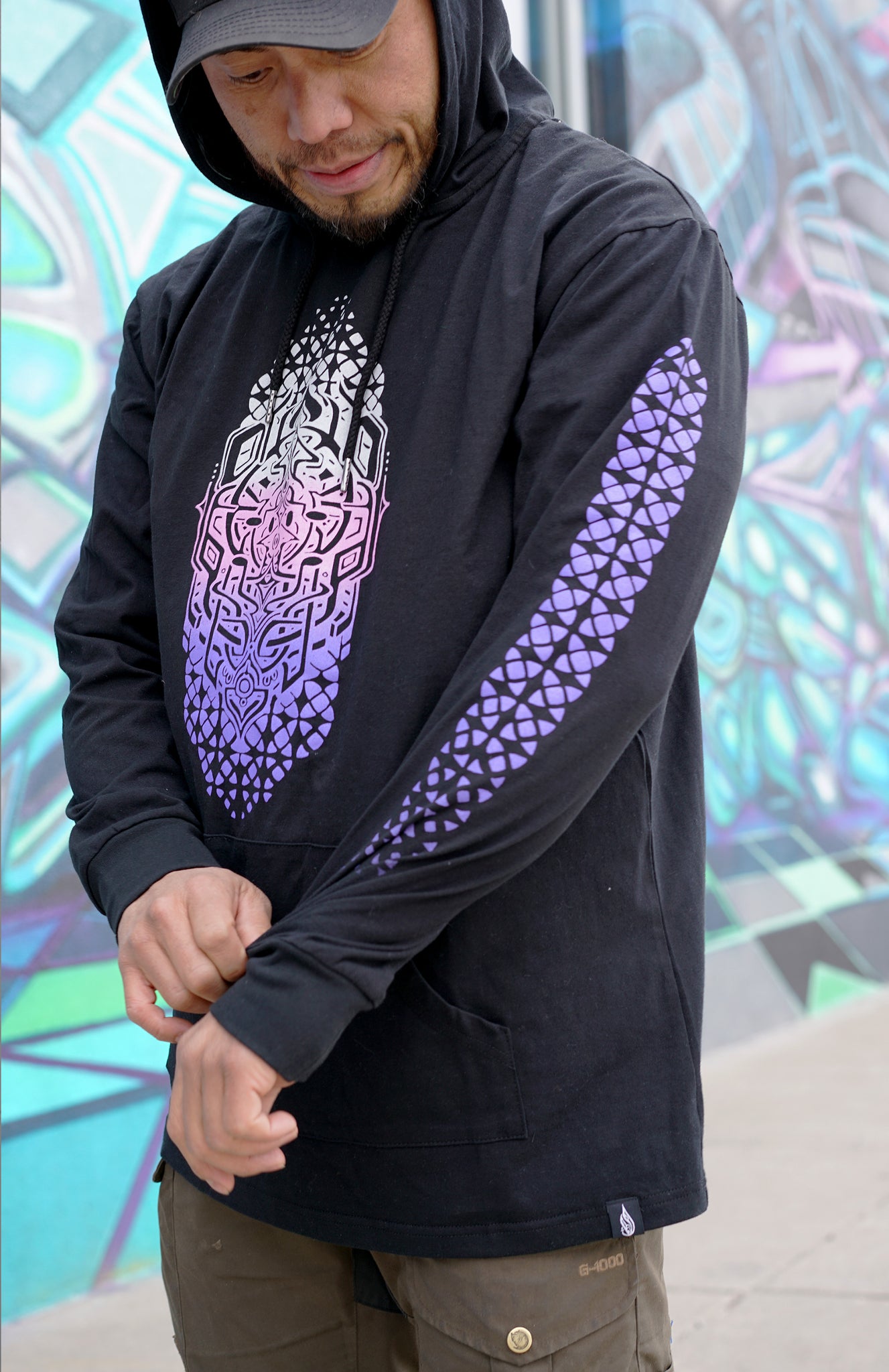 Key Fade Lightweight Screenprint Pullover by Stephen Kruse