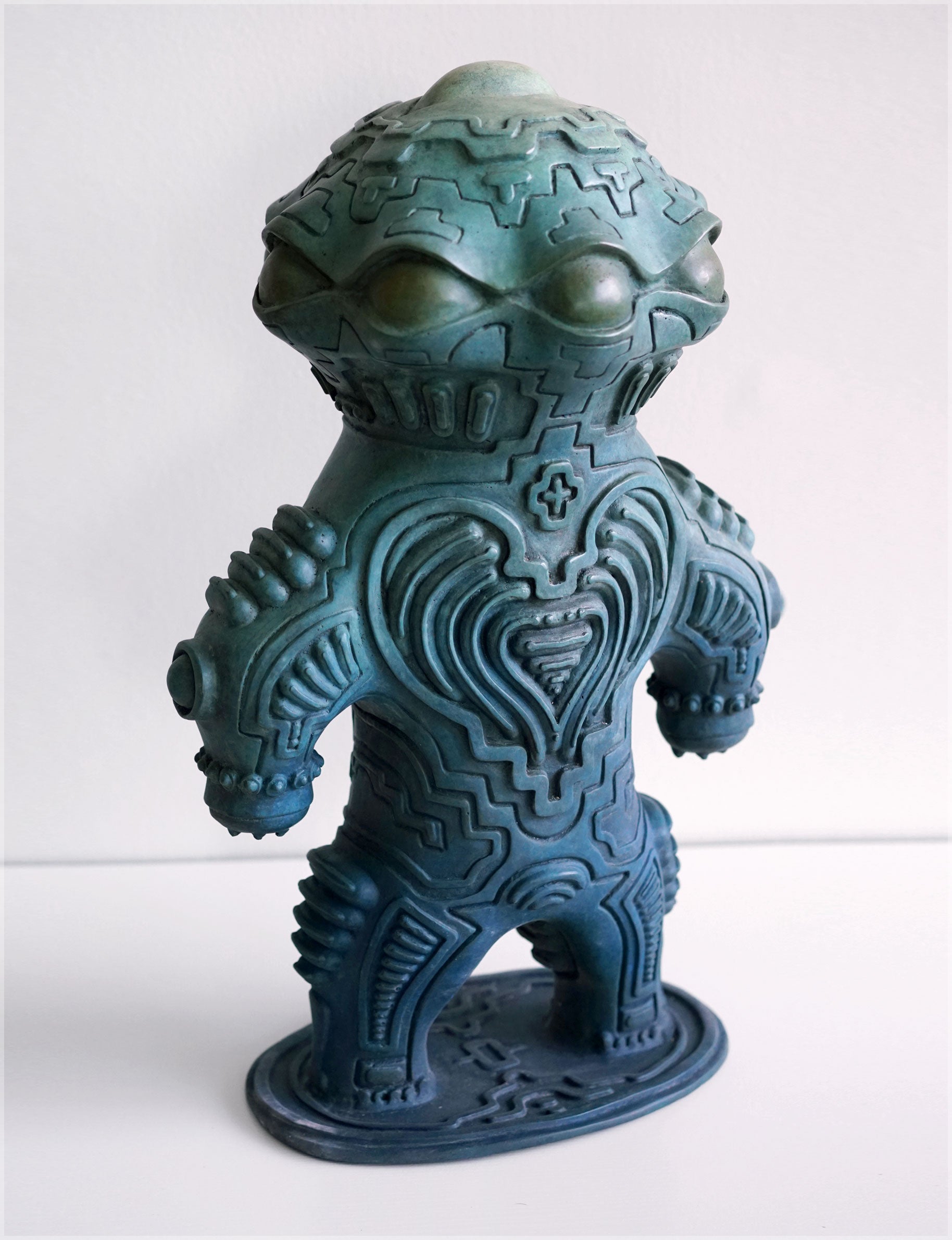 Alien Dogu Bronze Sculpture by Ben Ridgway - Green Patina - 5 Day Auction