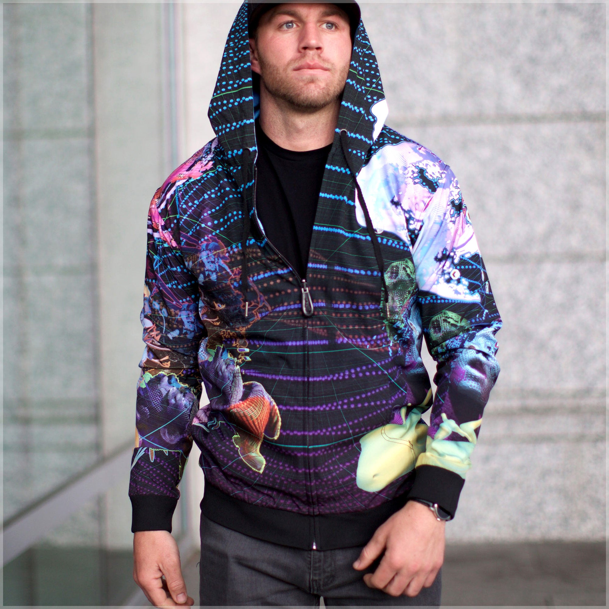 Dose King Reversible Satin Jacket by Android Jones - Small Size